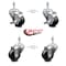Service Caster 3 Inch Soft Rubber Wheel Swivel 3/8 Inch Threaded Stem Caster Brakes SCC, 2PK SCC-TS20S314-SRS-381615-2-TLB-2 - alternate 2